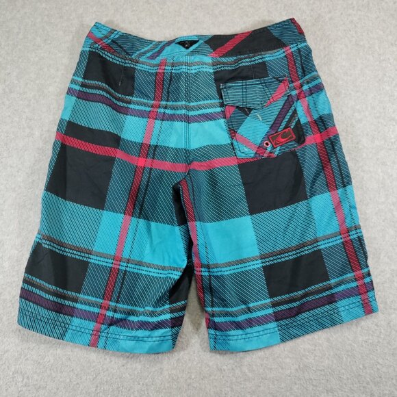 O'Neill Hybrid Board Shorts Mens 32 Blue Plaid 10.5in Inseam Beach Swim Surfing - Picture 2 of 14